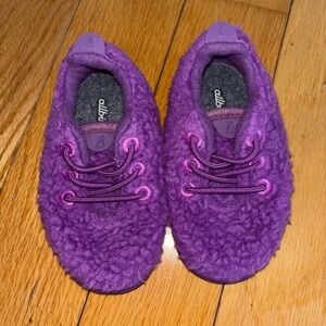 allbirds Kids Wool Sneakers in Deep Purple with Pink Accents